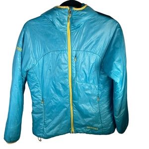 MARMOT turquoise blue lightweight packable puffer jacket size medium